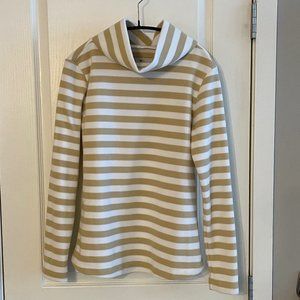 Dudley Stephens Greenpoint Turtleneck in Striped Fleece (Natural Blush / White)